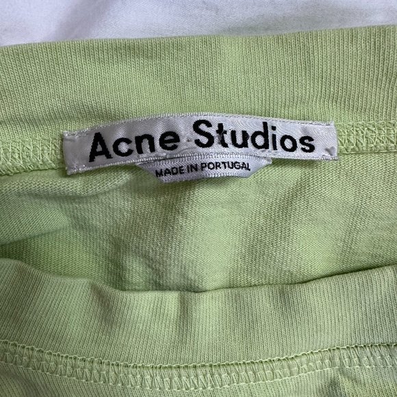 Acne Studios Cylea Embossed Logo Tee Lime Green Small - Picture 6 of 7